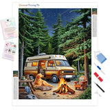 Forest Campout | Diamond Painting Kit - Full Drill - Square or Round Diamonds with AB Drills Option