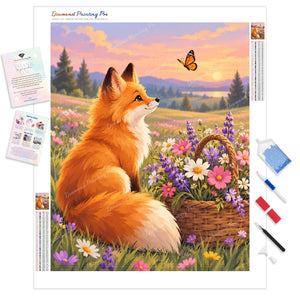 Fox in Wildflower Field | Diamond Painting