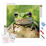 Froggy Gaze of Wonder | Diamond Painting Kit - Full Drill - Square or Round Diamonds with AB Drills Option