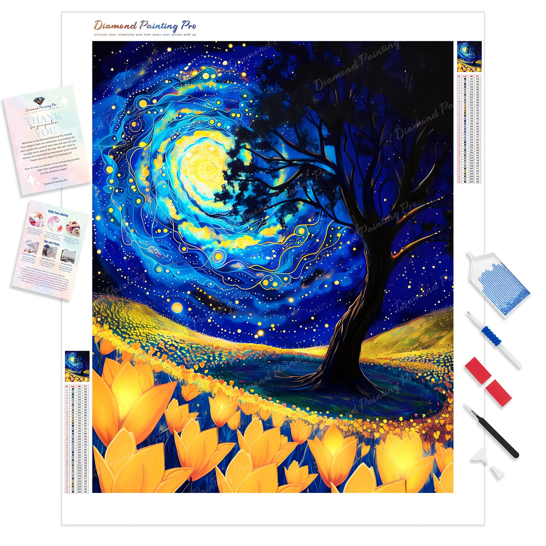 Galaxy Tulips | Diamond Painting Kit - Full Drill - Square or Round Diamonds with AB Drills Option