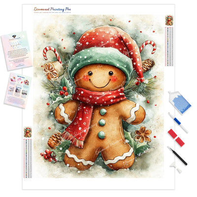 Gingy's Merry Christmas Diamond Painting Kit - Full Drill / Square or Round Diamonds with AB Drills Option