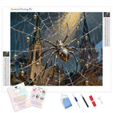 Gothic Skull Web Diamond Painting Kit - Full Drill / Square or Round Diamonds with AB Drills Option