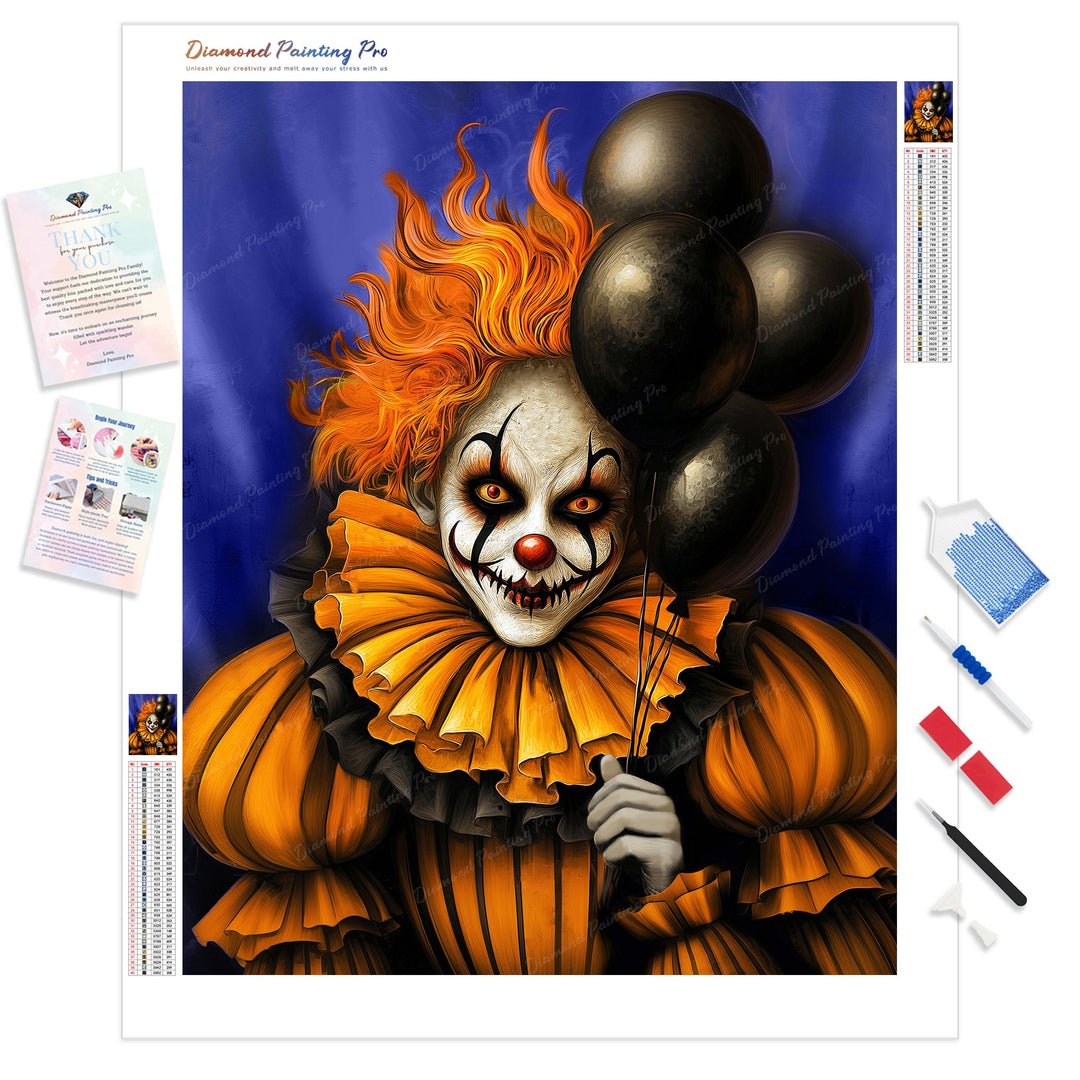 Halloween Clown | Diamond Painting Kit - Full Drill - Square or Round Diamonds with AB Drills Option