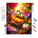 Harvest Lovebirds Diamond Painting Kit - Full Drill / Square or Round Diamonds with AB Drills Option