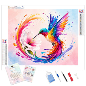 Hummingbird with Flower | Diamond Painting