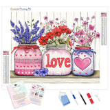 Jars of Love Diamond Painting Kit - Full Drill / Square or Round Diamonds with AB Drills Option