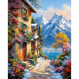 Alpine Path in Bloom Diamond Art Design - Full Drill with 5d Square or Round Diamonds / AB Drills Available