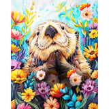 Otterly Adorable Blooms | Diamond Painting Design - Full Drill Diamond Art with 5d Square or Round Diamonds - AB Drills Available