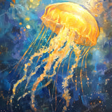 Golden Jellyfish | Diamond Painting Design - Full Drill Diamond Art with 5d Square or Round Diamonds - AB Drills Available