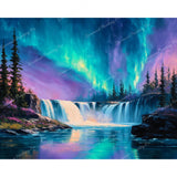 Aurora Falls Diamond Art Design - Full Drill with 5d Square or Round Diamonds / AB Drills Available