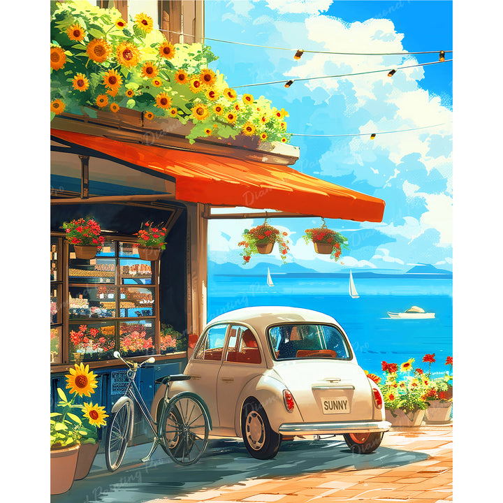 Beachside Cafe and Buggy | Diamond Painting