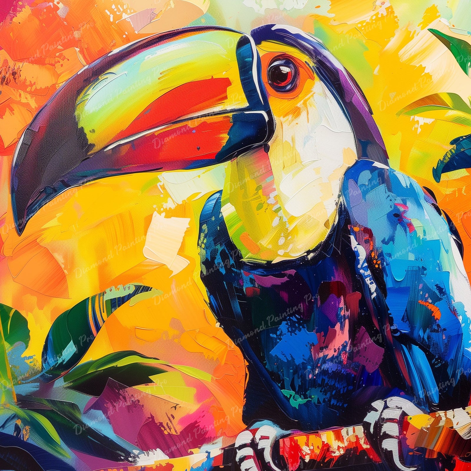 Vibrant Toucan | Diamond Painting Design - Full Drill Diamond Art with 5d Square or Round Diamonds - AB Drills Available