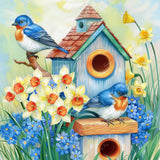 Floral Birdhouse | Diamond Painting Design - Full Drill Diamond Art with 5d Square or Round Diamonds - AB Drills Available