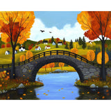 Bridge to Cozyville | Diamond Painting Design - Full Drill Diamond Art with 5d Square or Round Diamonds - AB Drills Available