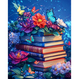 Butterflies and Books Diamond Art Design - Full Drill with 5d Square or Round Diamonds / AB Drills Available