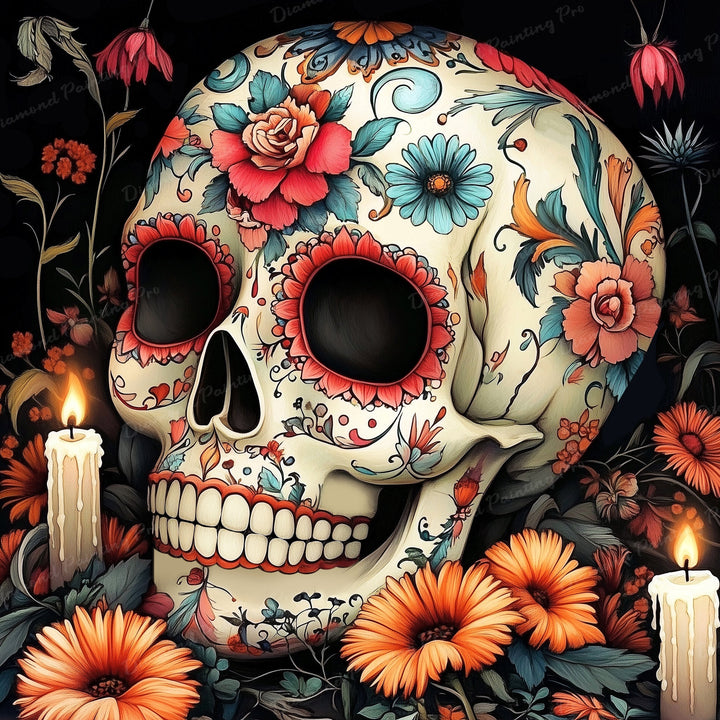 Candlelit Skulls | Diamond Painting