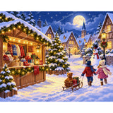 Christmas Market Diamond Art Design - Full Drill with 5d Square or Round Diamonds / AB Drills Available