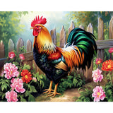 Country Rooster | Diamond Painting Design - Full Drill Diamond Art with 5d Square or Round Diamonds - AB Drills Available