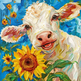 Sunflower Calf | Diamond Painting Design - Full Drill Diamond Art with 5d Square or Round Diamonds - AB Drills Available