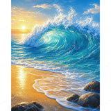Cresting Ocean Wave Diamond Art Design - Full Drill with 5d Square or Round Diamonds / AB Drills Available