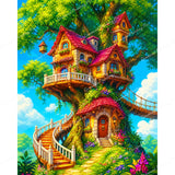 Enchanted Canopy Cottage Diamond Art Design - Full Drill with 5d Square or Round Diamonds / AB Drills Available