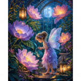 Fairy Watering Flowers Diamond Art Design - Full Drill with 5d Square or Round Diamonds / AB Drills Available