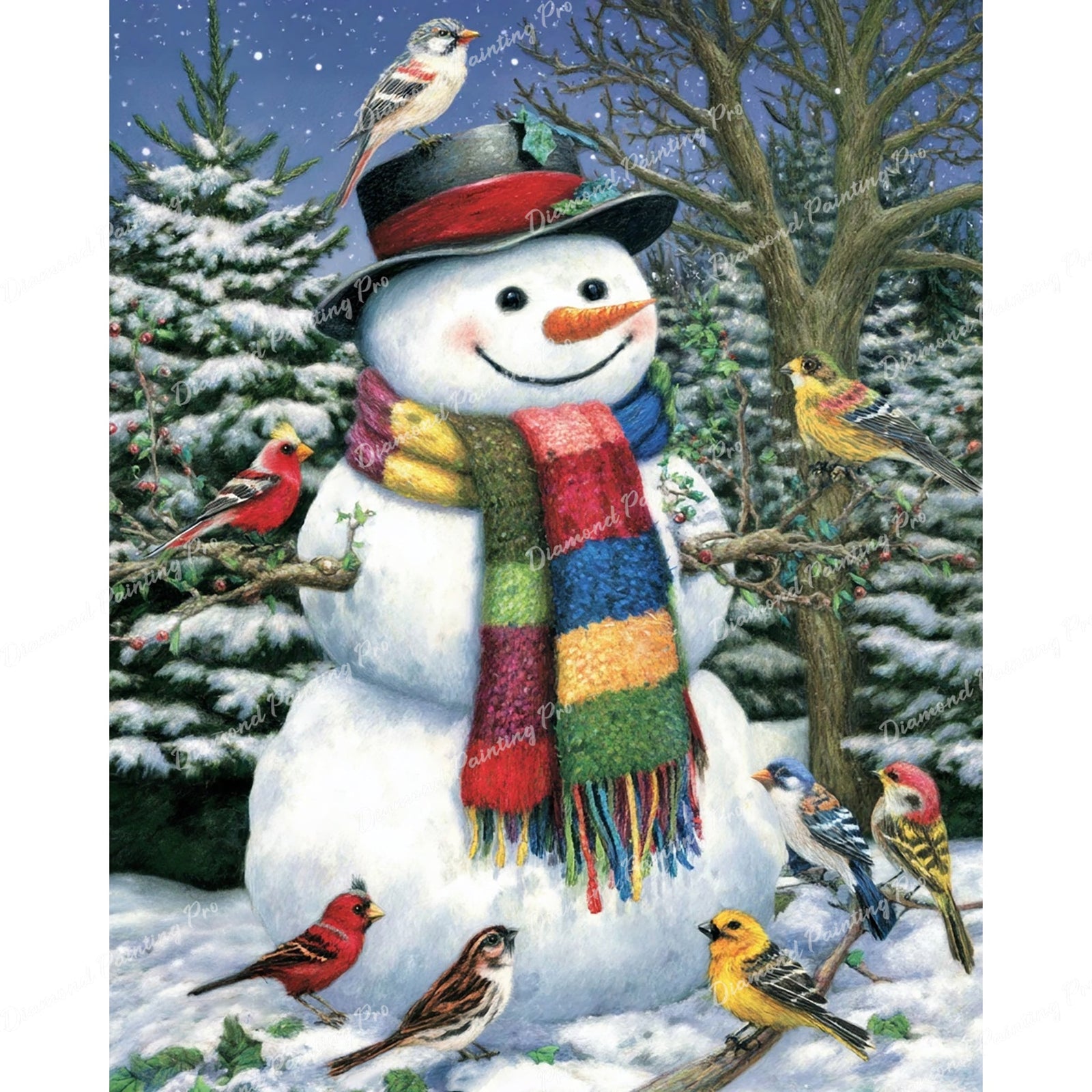 Flock of Winter Friends Diamond Art Design - Full Drill with 5d Square or Round Diamonds / AB Drills Available