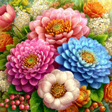 Garden Flowers Diamond Art Design - Full Drill with 5d Square or Round Diamonds / AB Drills Available