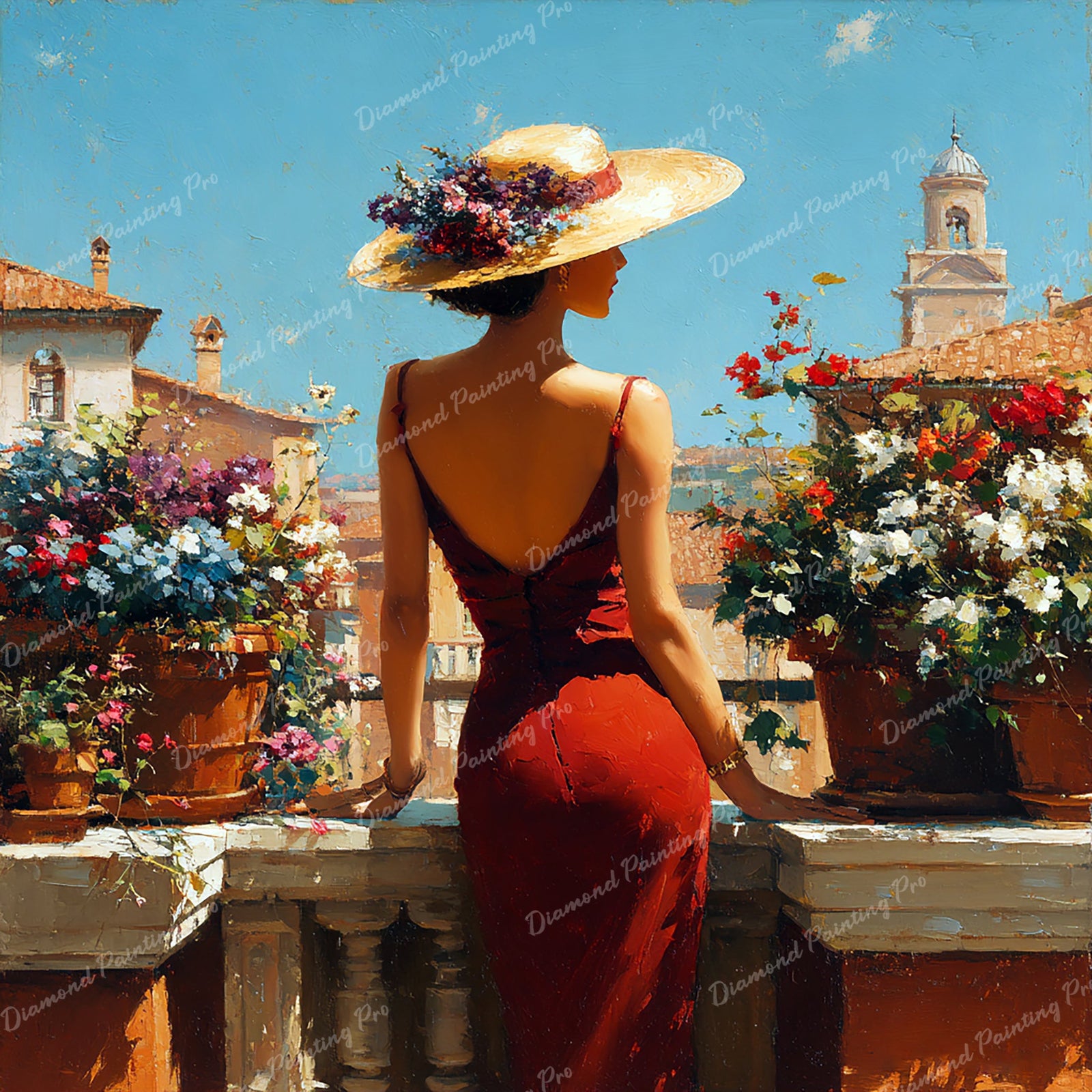 Lady in Red Diamond Art Design - Full Drill with 5d Square or Round Diamonds / AB Drills Available