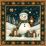 Lantern Snowman Diamond Art Design - Full Drill with 5d Square or Round Diamonds / AB Drills Available