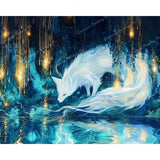 Moonlit Mystic Fox Diamond Art Design - Full Drill with 5d Square or Round Diamonds / AB Drills Available