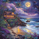 Moonlit Tropical Escape Diamond Art Design - Full Drill with 5d Square or Round Diamonds / AB Drills Available