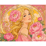 Peony Garden Goddess Diamond Art Design - Full Drill with 5d Square or Round Diamonds / AB Drills Available