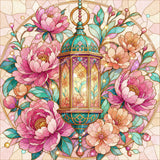 Peony Lantern Diamond Art Design - Full Drill with 5d Square or Round Diamonds / AB Drills Available