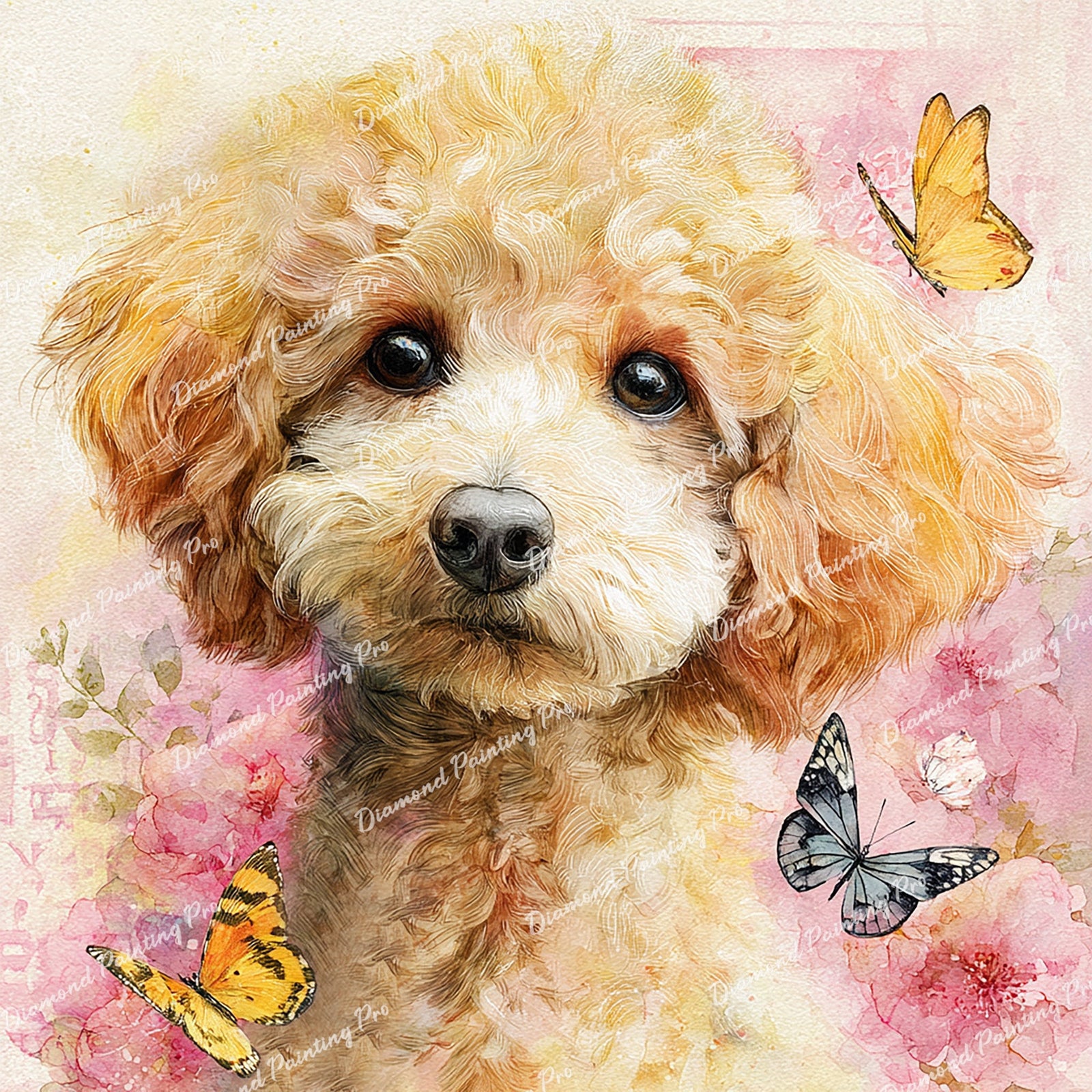 Poodle Portrait Diamond Art Design - Full Drill with 5d Square or Round Diamonds / AB Drills Available
