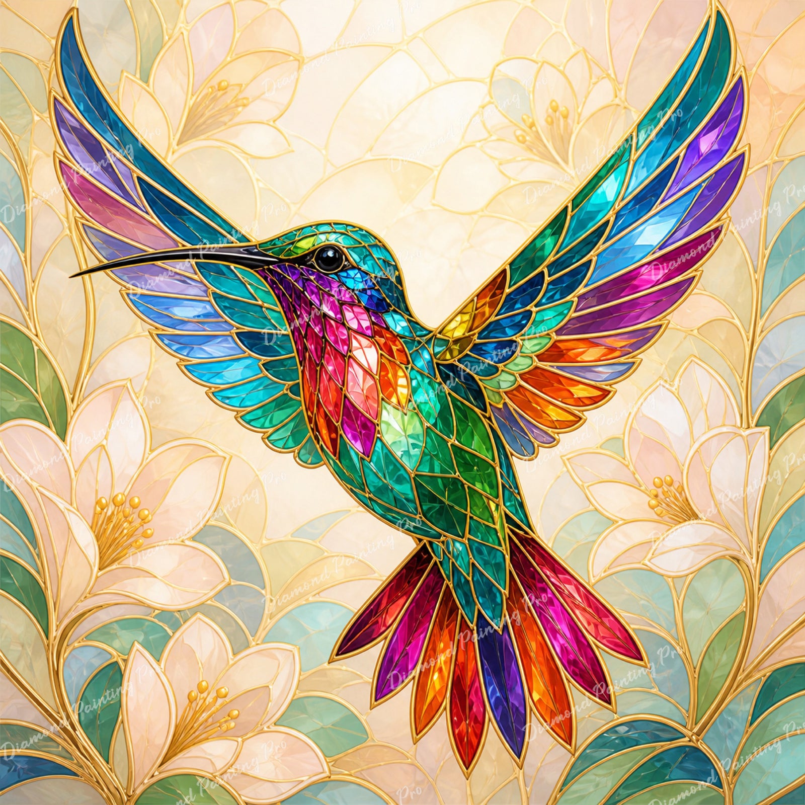 Prism Hummingbird Flight Diamond Art Design - Full Drill with 5d Square or Round Diamonds / AB Drills Available