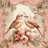 Rococo Lovebirds Diamond Art Design - Full Drill with 5d Square or Round Diamonds / AB Drills Available