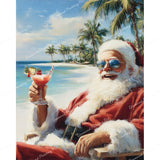 Santa's Summer Vacation Diamond Art Design - Full Drill with 5d Square or Round Diamonds / AB Drills Available