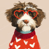 Scruffy Dog in Heart Glasses Diamond Art Design - Full Drill with 5d Square or Round Diamonds / AB Drills Available