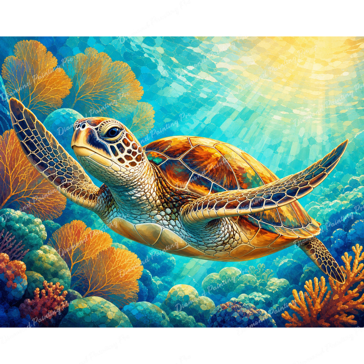 Sea Turtle Voyage Diamond Art Design - Full Drill with 5d Square or Round Diamonds / AB Drills Available