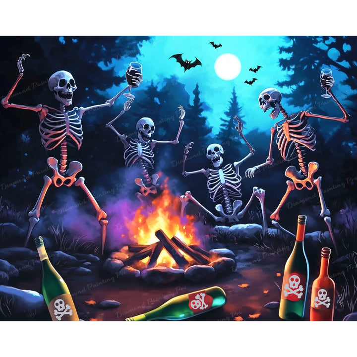 Skeleton Midnight Toast | Diamond Painting