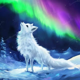 Snow Fox and Northern Lights Diamond Art Design - Full Drill with 5d Square or Round Diamonds / AB Drills Available