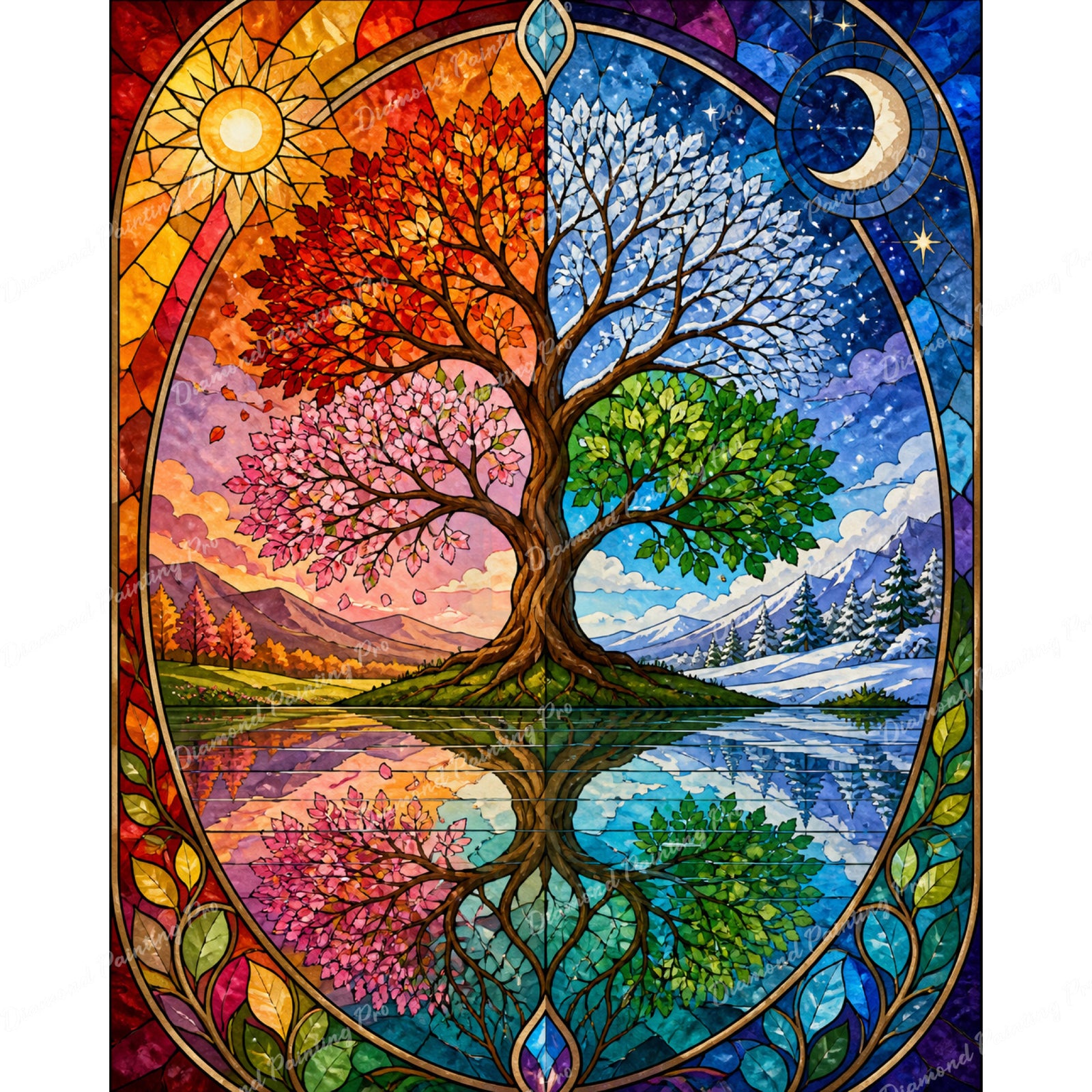 Solstice Tree of Life Diamond Art Design - Full Drill with 5d Square or Round Diamonds / AB Drills Available