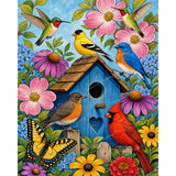 Songbird and Flowers Diamond Art Design - Full Drill with 5d Square or Round Diamonds / AB Drills Available