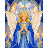 Stained-Glass Angel Diamond Art Design - Full Drill with 5d Square or Round Diamonds / AB Drills Available