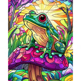 Stained Glass Frog Diamond Art Design - Full Drill with 5d Square or Round Diamonds / AB Drills Available