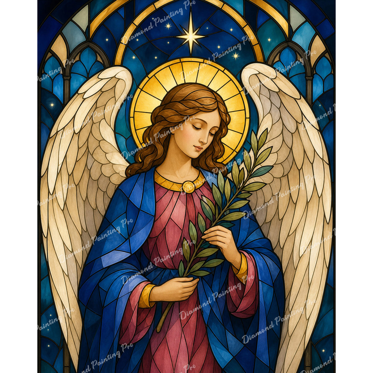 Stained-Glass Messenger Diamond Art Design - Full Drill with 5d Square or Round Diamonds / AB Drills Available