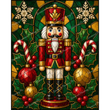 Stained-Glass Nutcracker Diamond Art Design - Full Drill with 5d Square or Round Diamonds / AB Drills Available