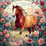 Stained-Glass Stallion Diamond Art Design - Full Drill with 5d Square or Round Diamonds / AB Drills Available