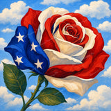 Star-Spangled Blossom Diamond Art Design - Full Drill with 5d Square or Round Diamonds / AB Drills Available